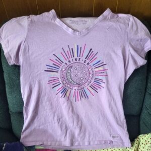 Life is Good Lavender Large V-neck